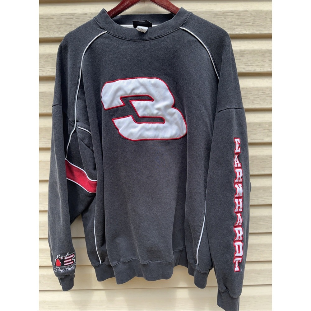 Vtg Chase Authentics Dale Earnhardt Sweater Sweatshirt Black Men Nascar XXL
